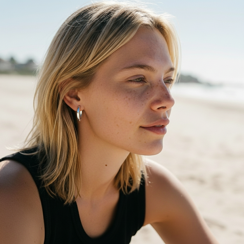 עגילי נויה - כסף